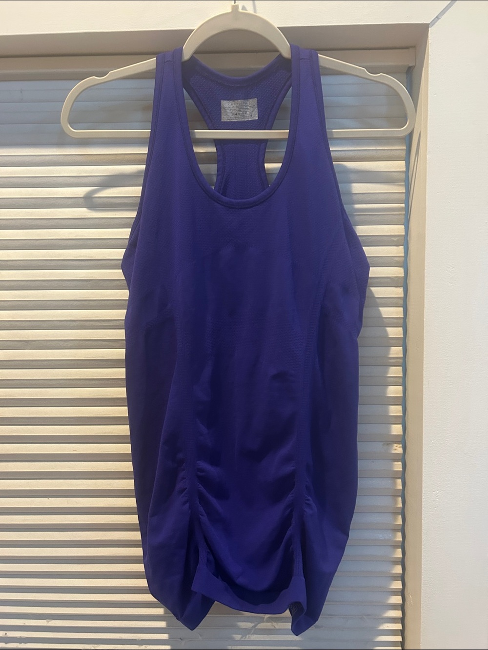 Athleta Seamless Racerback Tank Ruched Blue Violet Purple Size S